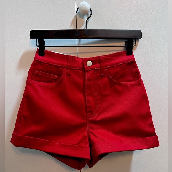 Vintage American Apparel Denim High-Waist Cuff Shorts - Picture 1 of 3